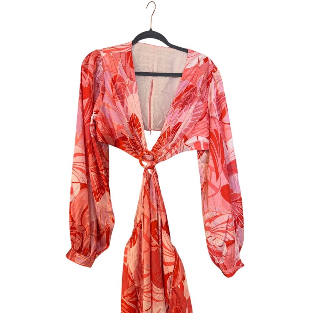 NWT Petal & Pup Pink Floral Tropical Size XL Womens Jumpsuit Cutout Vneck